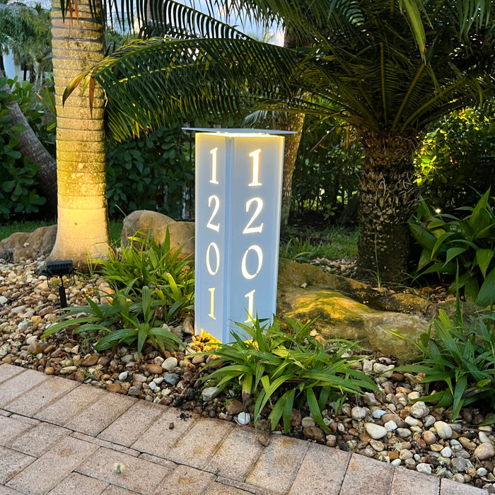 RadiantLight 27" tall ADDRESS MARKER Landscape Light - Garden Light - Sweatfully