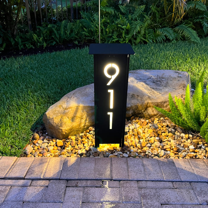 RadiantLight 27" tall ADDRESS MARKER Landscape Light - Garden Light - Sweatfully