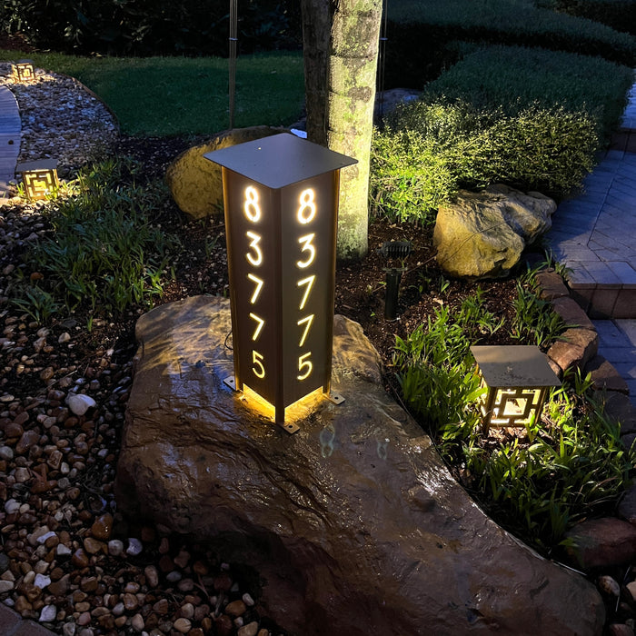 RadiantLight 27" tall ADDRESS MARKER Landscape Light - Garden Light - Sweatfully
