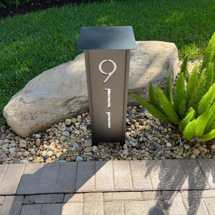 RadiantLight 27" tall ADDRESS MARKER Landscape Light - Garden Light - Sweatfully