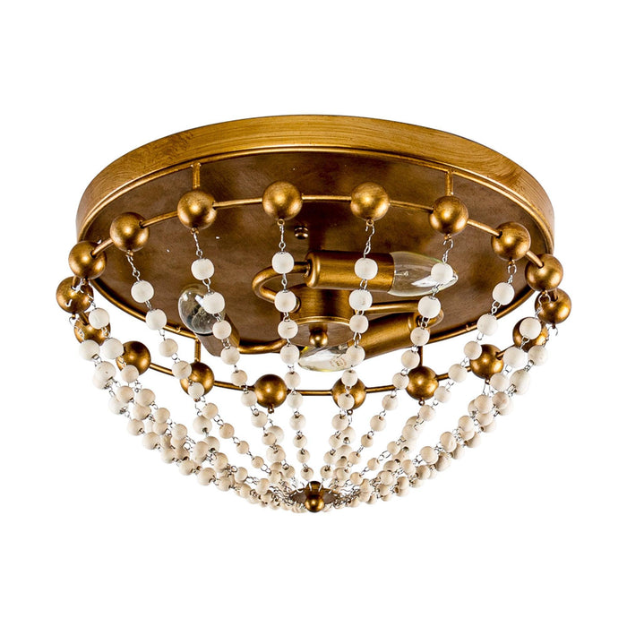 3-Light Golden Bohemian LED Modern Flush Mount Lighting - Sweatfully