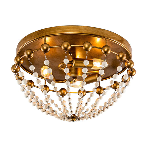 3-Light Golden Bohemian LED Modern Flush Mount Lighting - Sweatfully