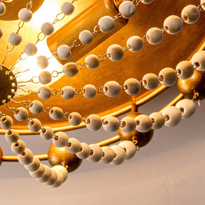 3-Light Golden Bohemian LED Modern Flush Mount Lighting - Sweatfully