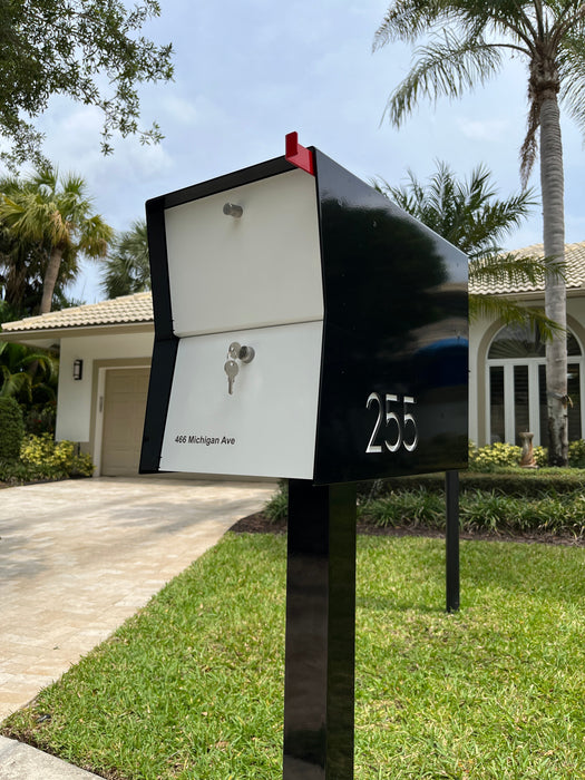 NEW! The Retrobox Locking Package Dropbox in JET BLACK - Modern Mailbox - Sweatfully