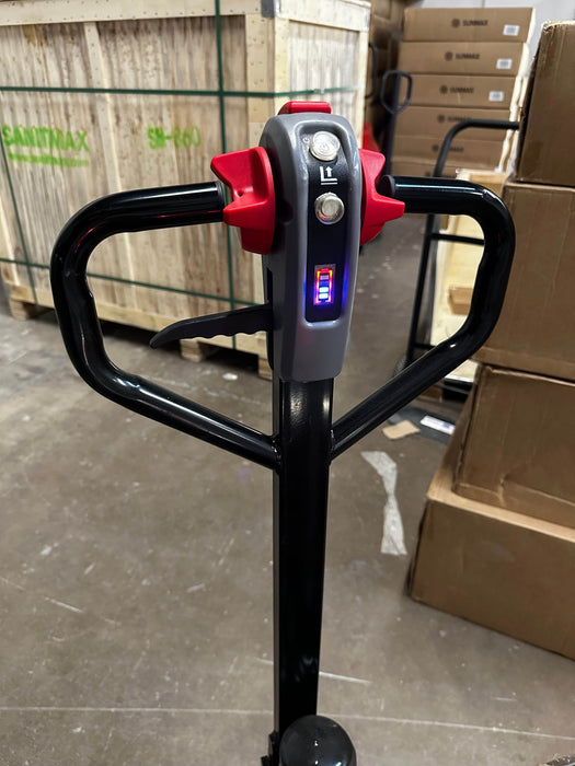 SUNMAX PT4400W Electric Walkie Pallet Truck with Built-in Scale, 4400 lbs Capacity, 45" x 27" Fork Size, Electric Brake - Sweatfully