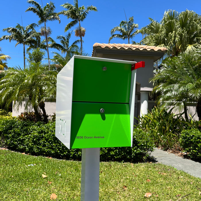 NEW! The Retrobox Locking Package Dropbox in ARCTIC WHITE - Modern Mailbox - Sweatfully