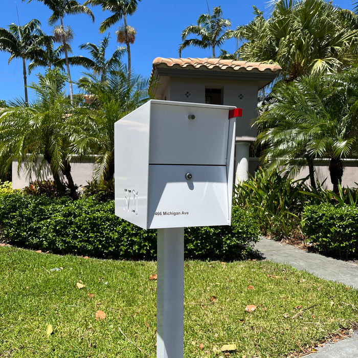 NEW! The Retrobox Locking Package Dropbox in ARCTIC WHITE - Modern Mailbox - Sweatfully