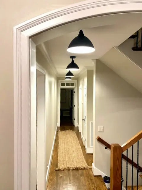 Large Black Enamel Farmhouse Ceiling Light - Sweatfully