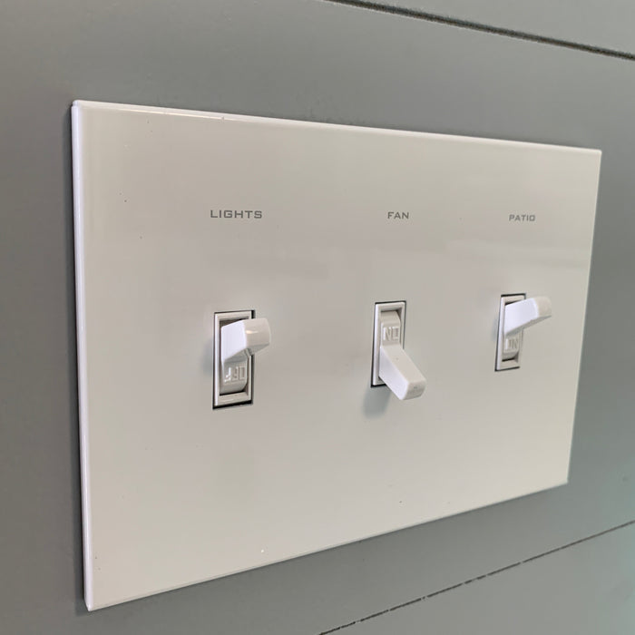 CleanPlate Classic Wall Plate in Contemporary White for Toggle Switches - Sweatfully