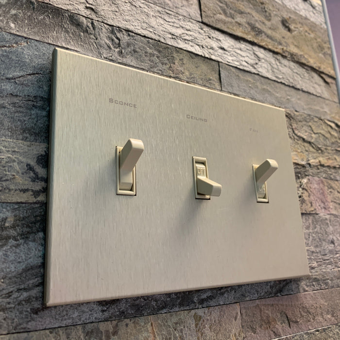 CleanPlate Classic Wall Plate in Midcentury Gold for Toggle Switches - Sweatfully