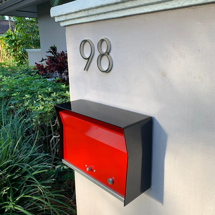 RetroBox Locking Wall Mount Mailbox in JET BLACK - Sweatfully