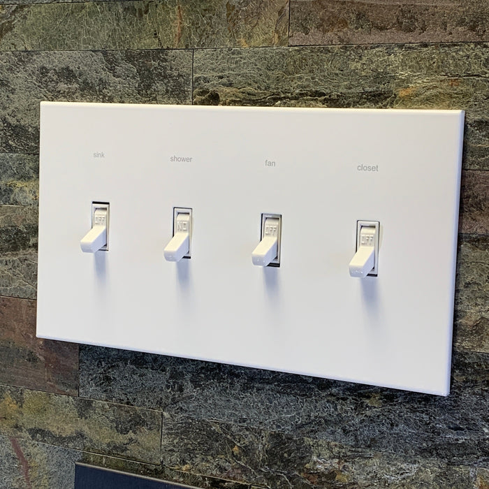 CleanPlate Classic Wall Plate in Contemporary White for Toggle Switches - Sweatfully