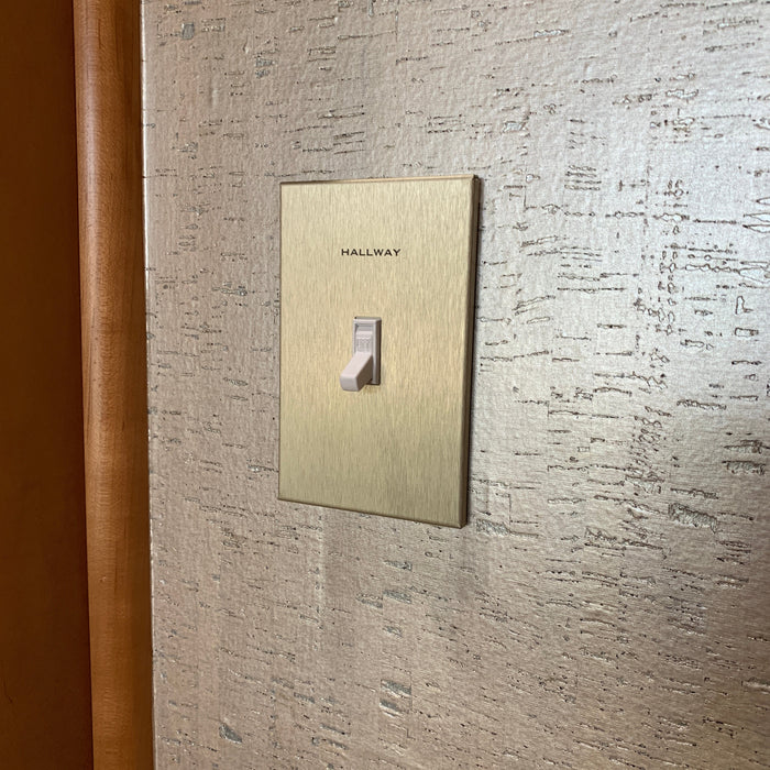 CleanPlate Classic Wall Plate in Midcentury Gold for Toggle Switches - Sweatfully