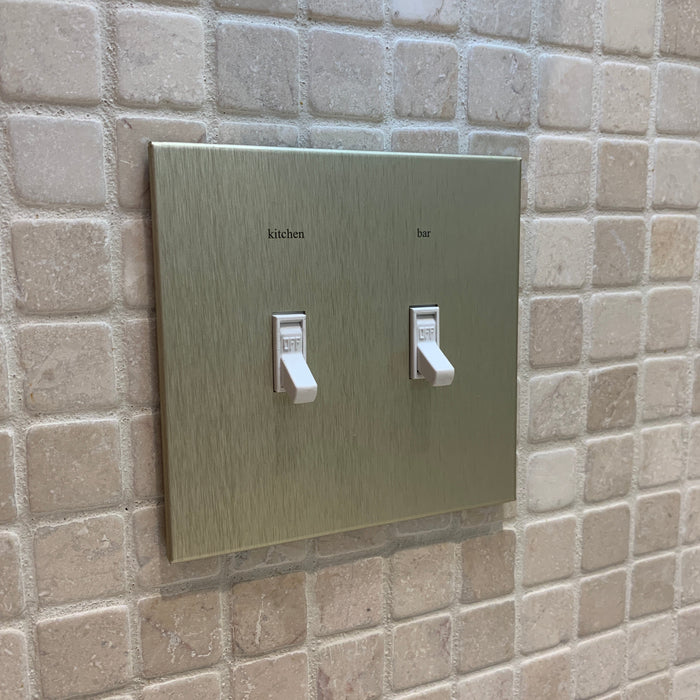 CleanPlate Classic Wall Plate in Midcentury Gold for Toggle Switches - Sweatfully
