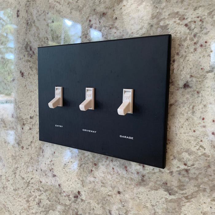 CleanPlate Classic Wall Plate in Jet Black for Toggle Switches - Sweatfully