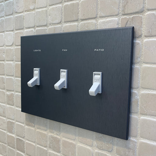 CleanPlate Classic Wall Plate in Jet Black for Toggle Switches - Sweatfully