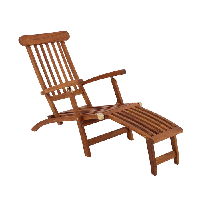 Telluride Teak Outdoor Sun Lounger - Sweatfully