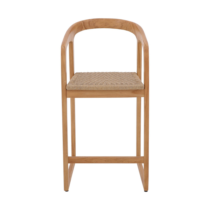 Ubud Natural Teak Indoor/Outdoor Bar Stool - Sweatfully