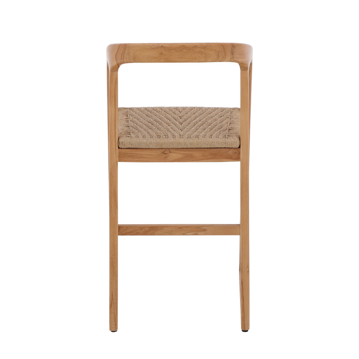 Ubud Natural Teak Indoor/Outdoor Bar Stool - Sweatfully