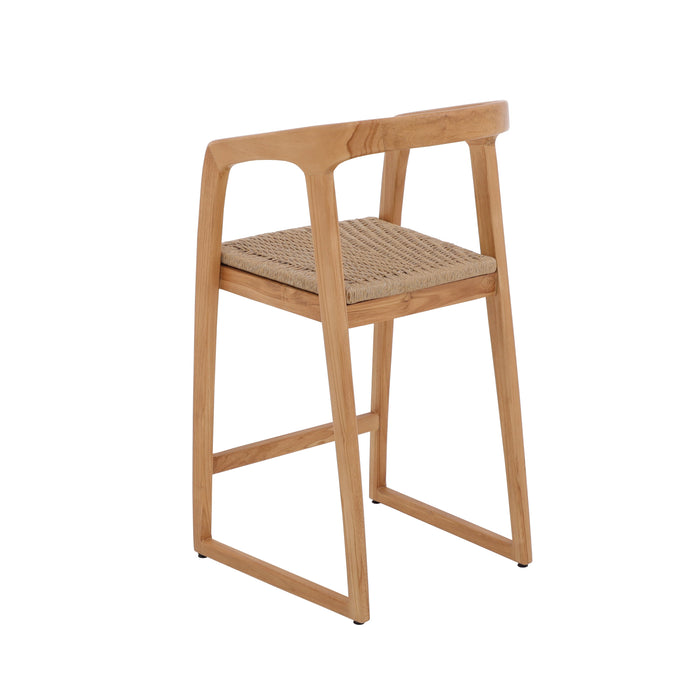 Ubud Natural Teak Indoor/Outdoor Bar Stool - Sweatfully