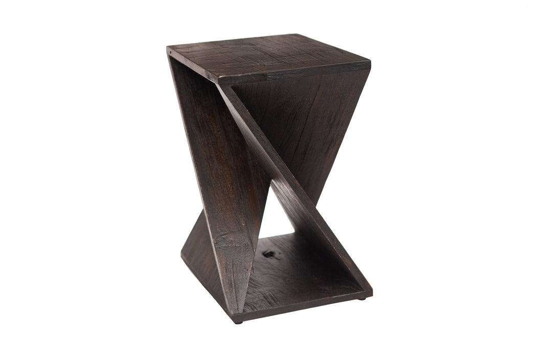 Remington Dark Teak Shower and Bath Twisted Stool - Sweatfully