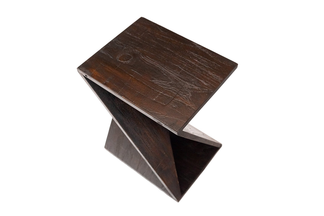 Remington Dark Teak Shower and Bath Twisted Stool - Sweatfully