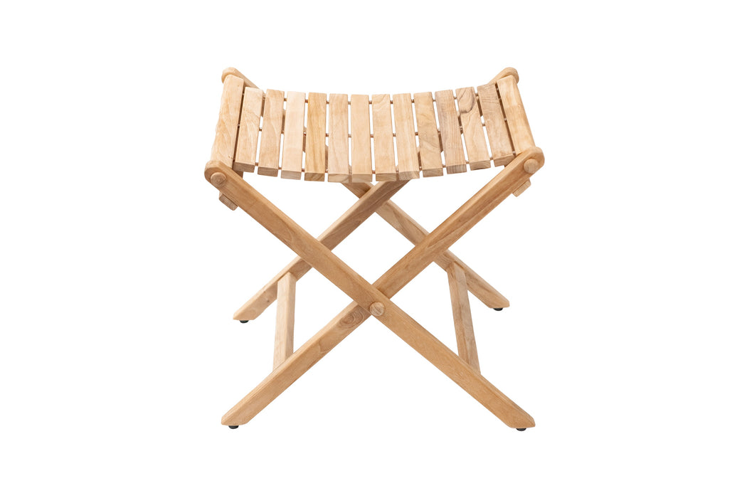 Sierra Natural Teak Outdoor Folding String Seat - Sweatfully