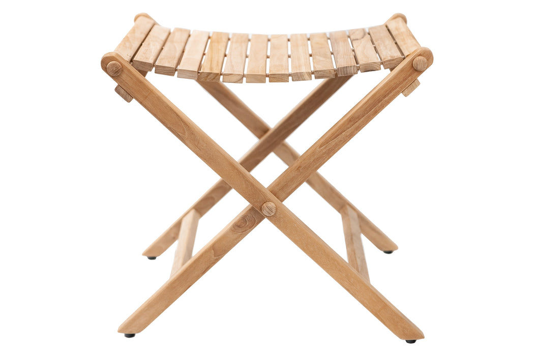 Sierra Natural Teak Outdoor Folding String Seat - Sweatfully