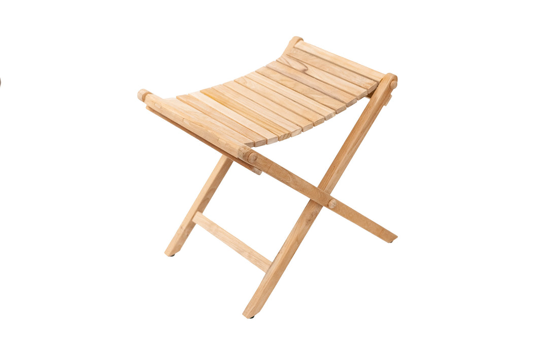 Sierra Natural Teak Outdoor Folding String Seat - Sweatfully