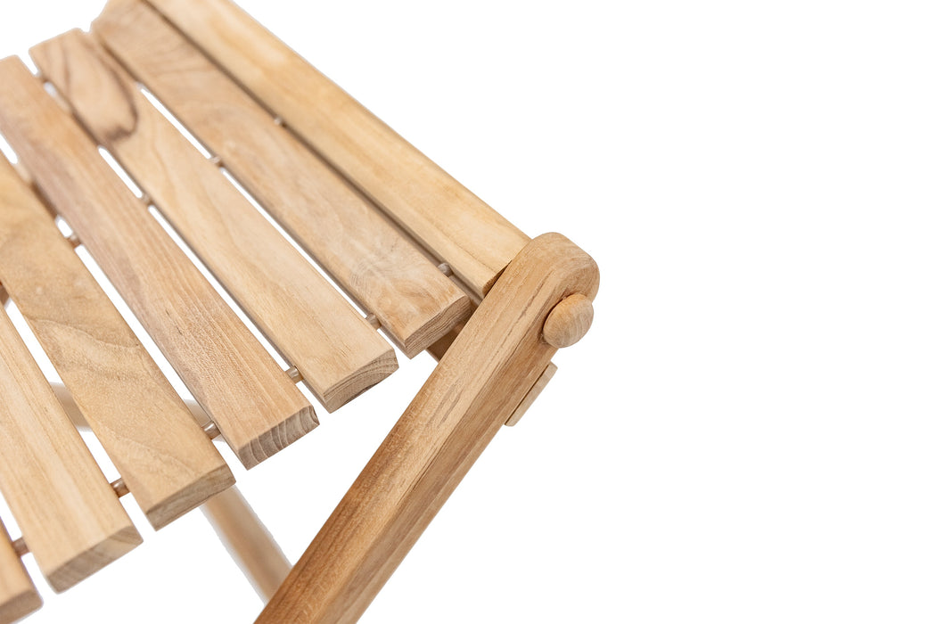 Sierra Natural Teak Outdoor Folding String Seat - Sweatfully