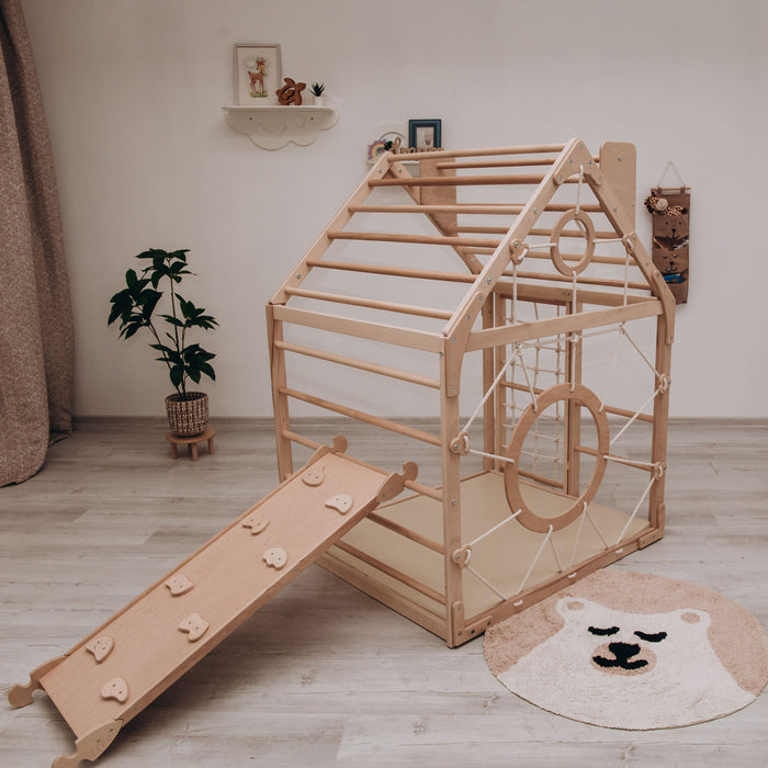 Wooden Climbing Playhouse - Sweatfully