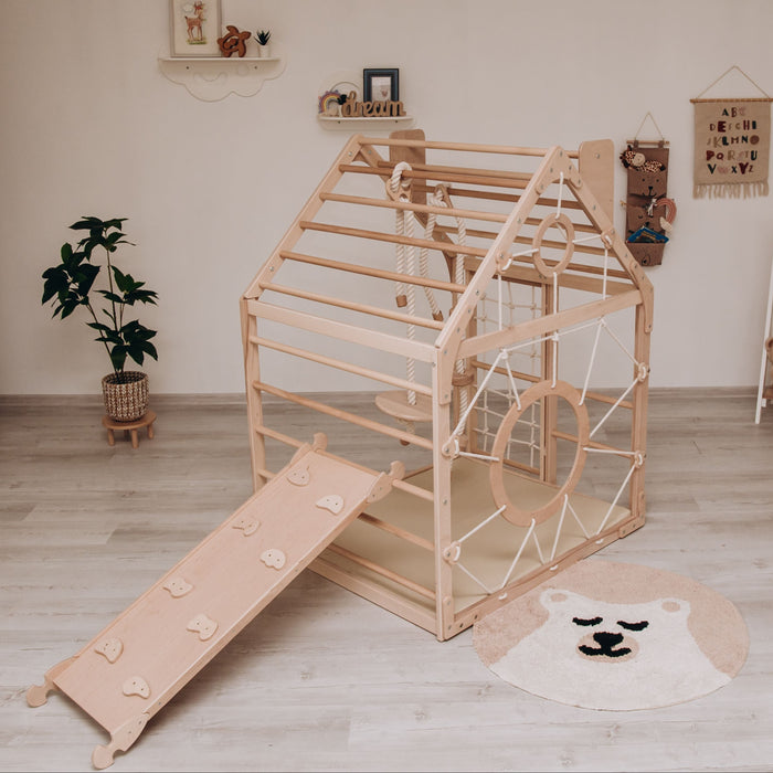 Wooden Climbing Playhouse - Sweatfully