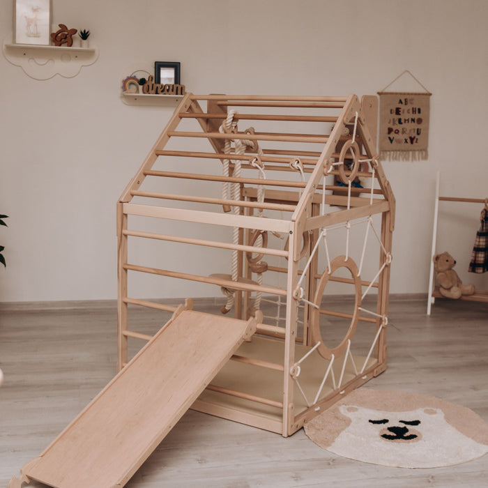 Wooden Climbing Playhouse - Sweatfully
