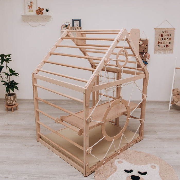 Wooden Climbing Playhouse - Sweatfully