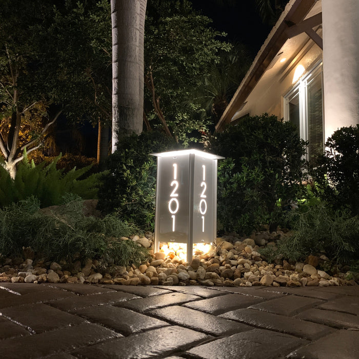 RadiantLight 14" tall ADDRESS MARKER Landscape Light - Garden Light - Sweatfully