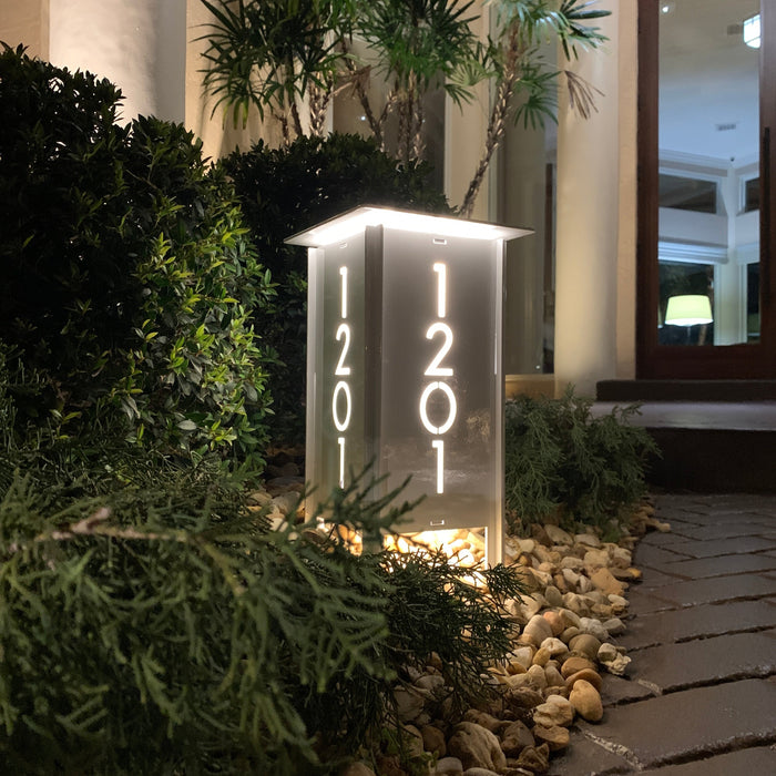 RadiantLight 14" tall ADDRESS MARKER Landscape Light - Garden Light - Sweatfully