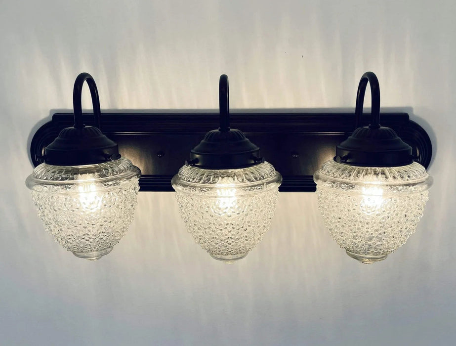 Antique Acorn Glass VANITY Light - 3 Sizes - Sweatfully
