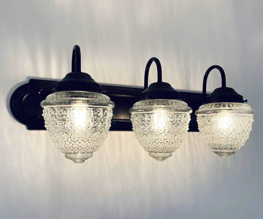 Antique Acorn Glass VANITY Light - 3 Sizes - Sweatfully