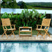 Naples Natural Teak Outdoor Patio Folding Chair with Arm Rests - Sweatfully
