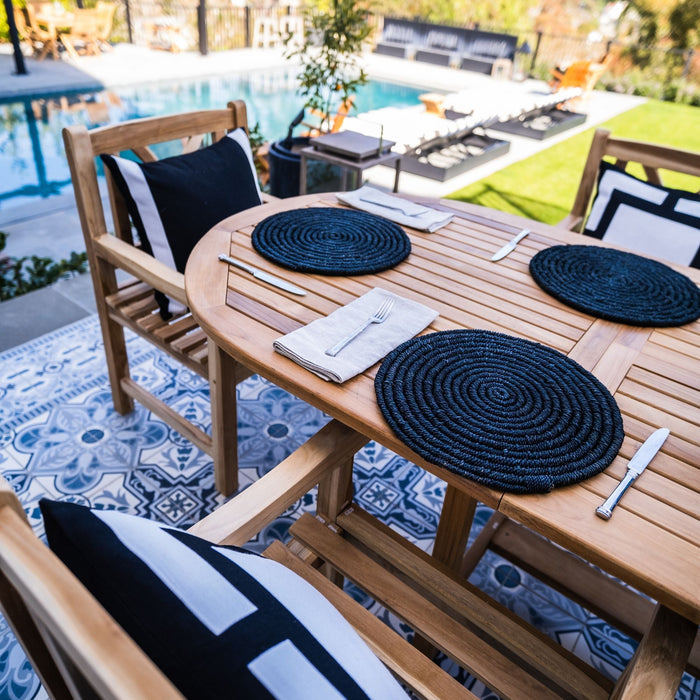 Åre Natural Teak Outdoor Patio Dining Chair with Arm Rests - Sweatfully