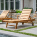 Naples Natural Teak Outdoor Sun Lounger with Adjustable Seat and Side Table - Sweatfully