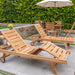 Naples Natural Teak Outdoor Sun Lounger with Adjustable Seat and Side Table - Sweatfully