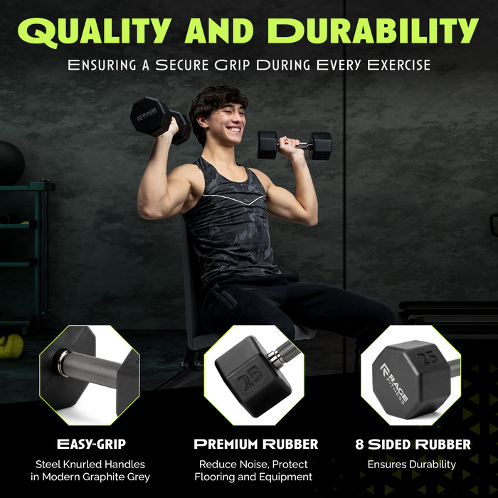 Octo Rubber Dumbbell (sold individually) - Sweatfully