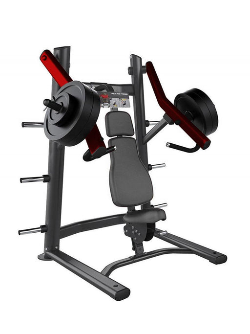 Elite Leverage Incline Chest Press - Muscle D Fitness - Commercial Grade - Adjustable Seat - Plate Loaded - Pec Workout - Sweatfully