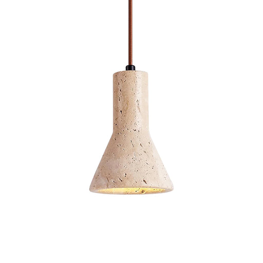 Industrial Conical Travertine Pendant Light - Sweatfully