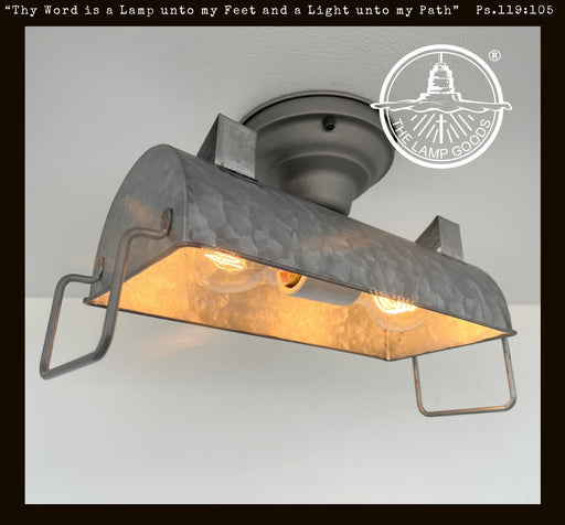 INDUSTRIAL GALVANIZED Ceiling Light Fixture - Sweatfully