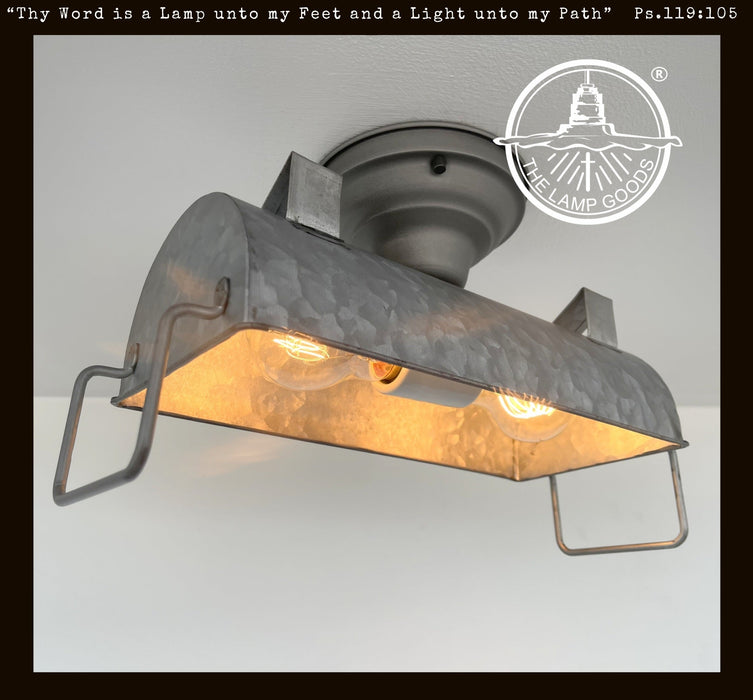 INDUSTRIAL GALVANIZED Ceiling Light Fixture - Sweatfully