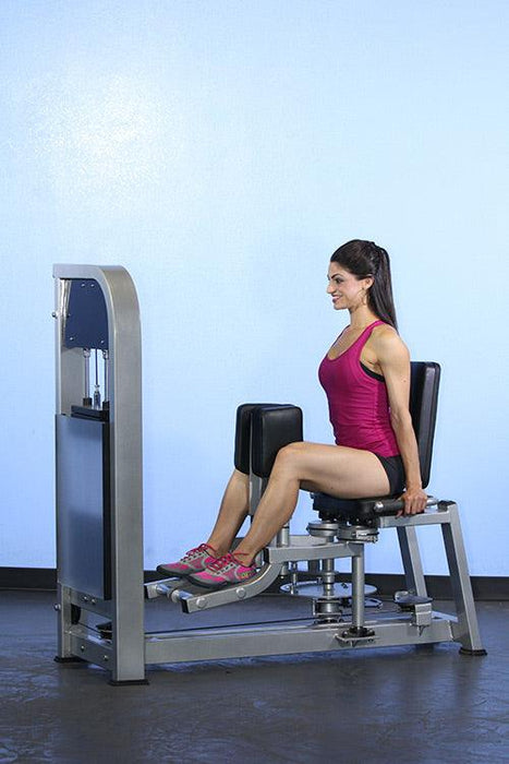 Dual Function Inner-Outer Thigh Combo - Muscle D Fitness - Seated - Adjustable - Pin Selectorized - Sweatfully
