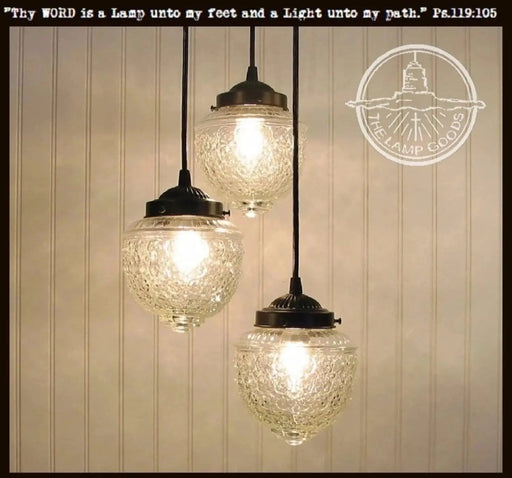 Acorn Glass Pendant Light Chandelier Trio - Sweatfully