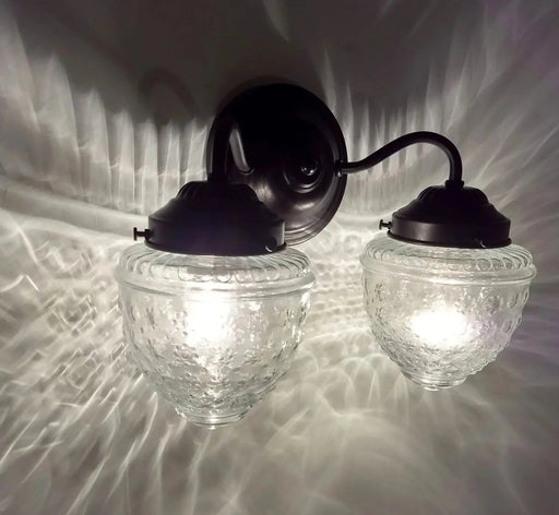 Antique Glass Double Wall Sconce Light Fixture - Sweatfully